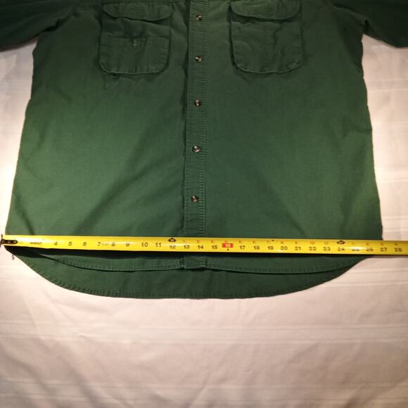 Bass Pro Shops 2XL Green Fishing Shirt Mesh Lined Short Sleeve Button-Down - Picture 2 of 7